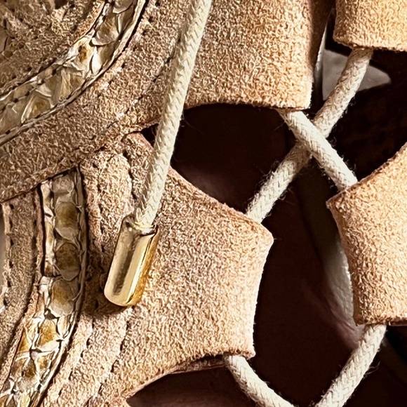 JOIE Dean Caged Gladiator Suede Snakeskin Sandals - Picture 6 of 16